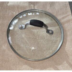 Cooking With Calphalon 7" Glass Replacement Lid Black Rubber Handle